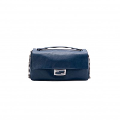 FENDI BAGUETTE CHAIN LARGE LEATHER SHOULDER BAG  (40*18.5*7cm)